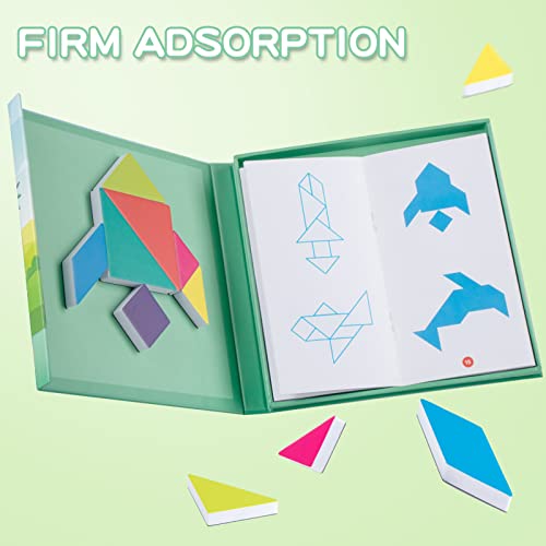Travel Games Tangrams, Magnetic Travel Games for Road Trips Kids Board Game Educational Toys Kids Game for 3+