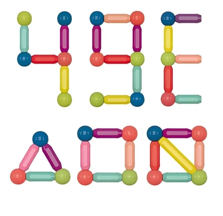 Manos Magnetic Building Blocks Set, Colorful Balls And Rods Construction Toy, Educational Stem Learning Pack Of 1