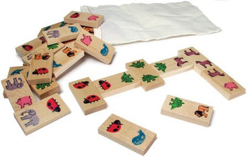Maple Landmark Animal Dominoes - Multicolored, Made in USA, Maple Material