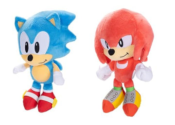 Sonic The Hedgehog 9'' Plush 2-Pack, Sonic & Knuckles Collectible Stuffed Toy