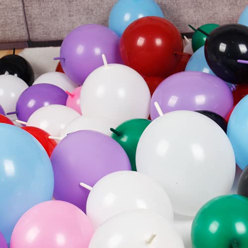 In-Jooyaa 6 Inch White Latex Link Balloon 100 Pcs Quick Linkable Balloon For Party Decoration