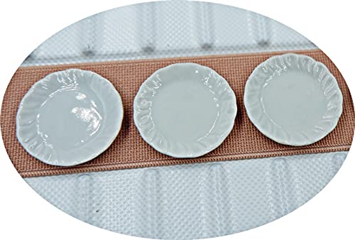 1shopforyou 10 x 30 mm.(3.ocm) White Scallop Plate Dish Dollhouse Miniature