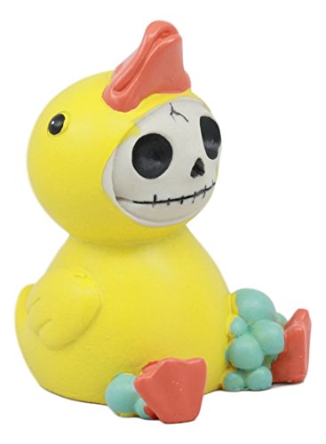 Ebros Gift Furry Bones Bath Tub Soaking Bubbles Time Bob The Rubber Duck Figurine Yellow Ducky Hooded Furrybones Skeleton Monster Collectible Small Sit Up Sculpture
