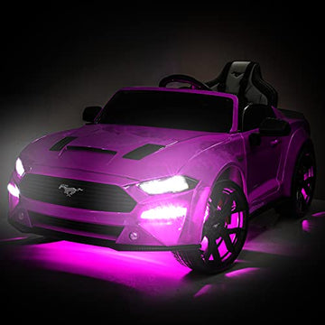 Ford Mustang 24V Ride On Kids Car 4WD Powerful Electric Vehicle, with Rubber Wheels, Bluetooth, FM Radio, Remote Control, Leathe