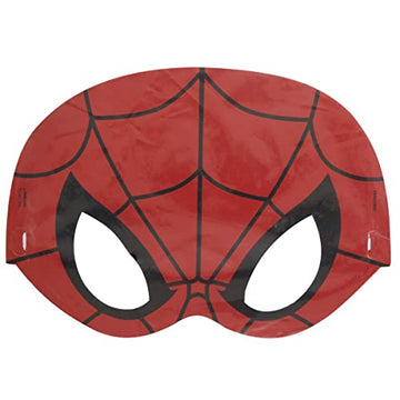 Unique Spiderman Children Party Supplies Bundle Pack Includes 16 Party Paper Masks With 1 Dinosaur Sticker Sheet
