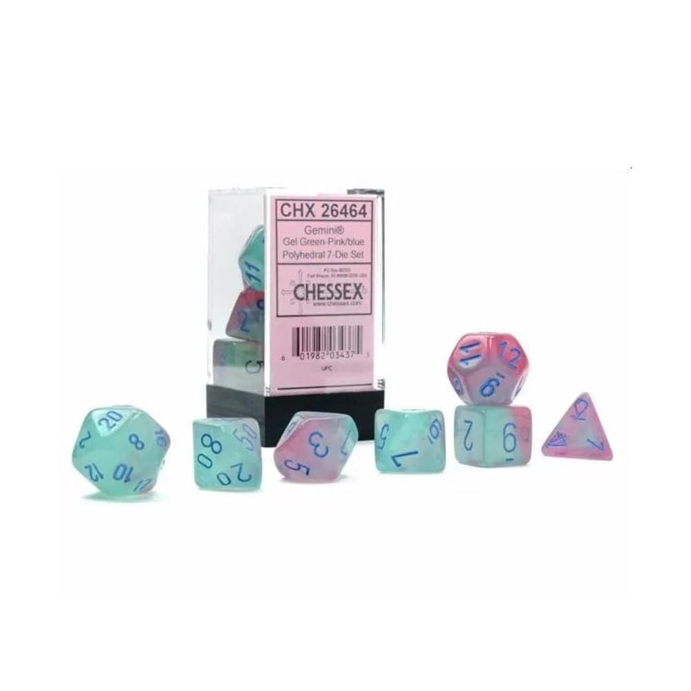 Gemini Polyhedral Dice Set | Set of 7 Dice in a Variety Sizes Designed for Roleplaying Games | Premium Quality Dice for Tabletop