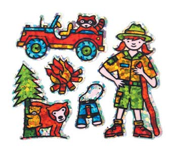 Bulk Roll Prismatic Stickers, Mini Park Ranger (100 Repeats)