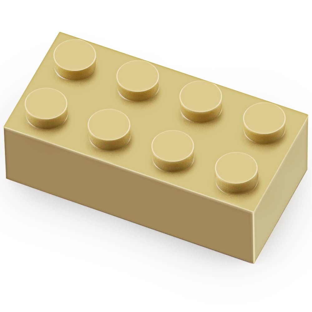 Feleph 100Pcs 2X4 Bricks Tan Parts Pieces Classic Building Kit Creative Set Basic Blocks Toy Accessories Compatible With 3001 Major Brands