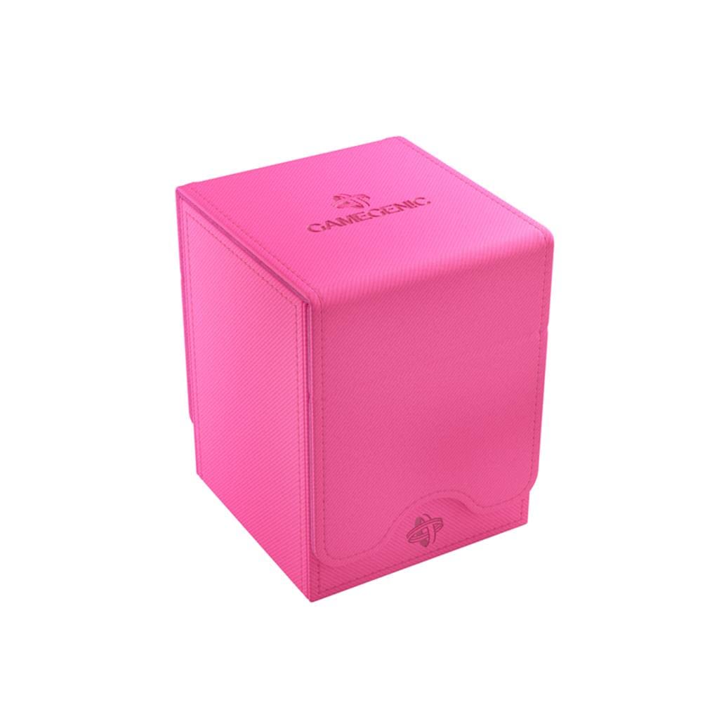 Gamegenic Squire 100+ Xl Convertible Deck Box | Card Storage Box With Removable Cover Clips | Holds 100 Double-Sleeved Cards In Extra Thick Inner Card Sleeves | Pink Color | Made (Ggs20103Ml)
