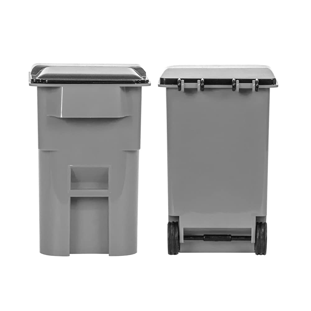 Set Of 4 Mini Trash & Recycling Cans With Lid & Wheels For Wwe Wrestling Action Figures
