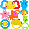 Cable World Infant Colourful Plastic Non Toxic Set Of 7 Attractive Rattles And Teathers Toys For New Borns, Kids, Boys And Girls