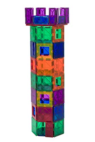 Playmags Magnetic Tiles, 30-Piece Magnet Squares Expansion Set, Construction Building Blocks, Starter Set For Kids Ages 3+