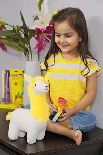Furrendz Sunshine Llama 10'' Plush|Animal Character Soft Toy-Llama|Furry Plush|Soft & Anti Allergic Fabric|Safe For Kids|Role Pl