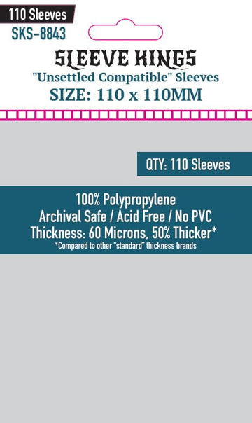 'Unsettled Compatible'' Sleeves (110 X 110 Mm) -110 Pack, 60 Microns
