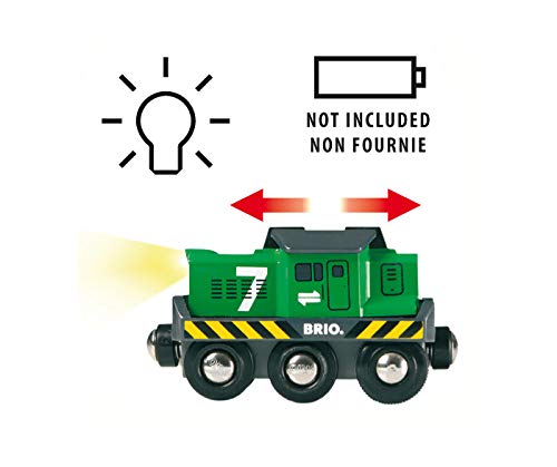 Brio World 33214 - Freight Battery Engine - Engaging Wooden Toy Train Set For Kids Age 3 And Up | Battery Powered | Interactive Play | Ideal