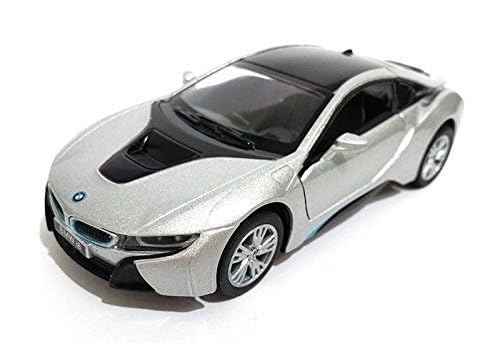 Kinsmart New 1:36 Display - Silver Color Bmw I8 Diecast Model Car