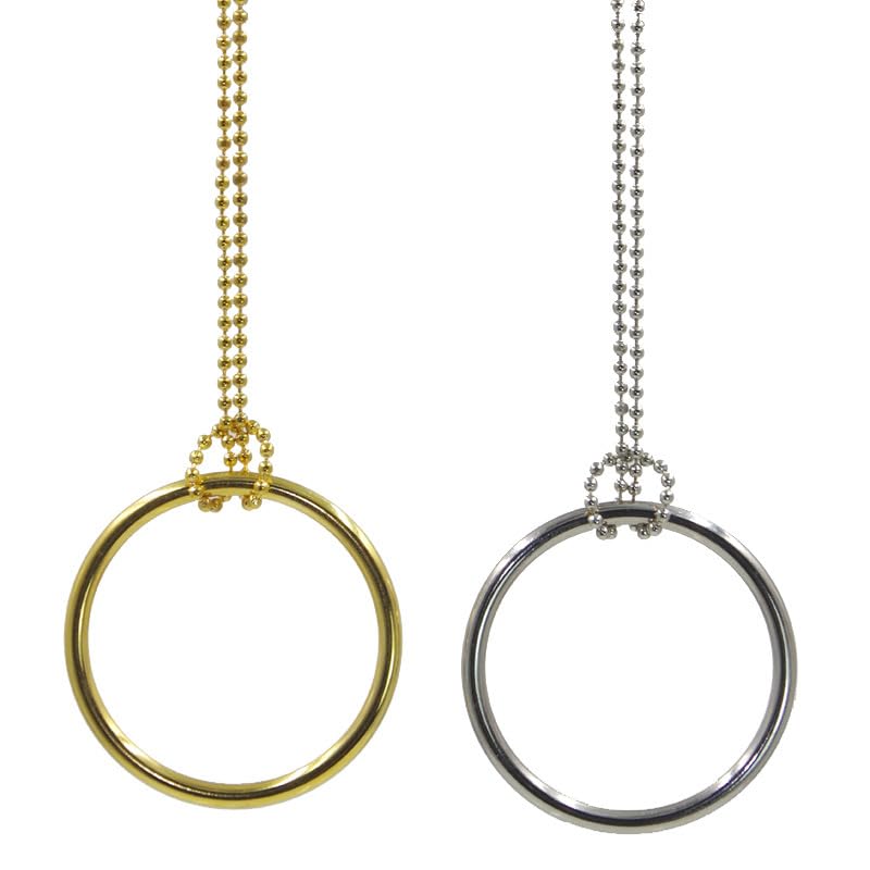 Momomage 1 Pc Ring And Chain (Large Ring) Magic Tricks Metal Knot Ring On Chain Magic Prop Close Up Street Magic Illusion (Silve