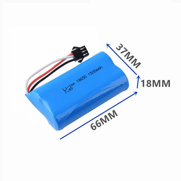 CBB 7.4V 1500mAh Li-ion Rechargeable Battery with SM-3P Plug & USB Charger Cable for RC Tank and RC Toy