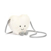 Jellycat Amuseables Cream Heart Plush Bag, 9 Inches | Crossbody & Shoulder Purse | Fun & Unique Handbag