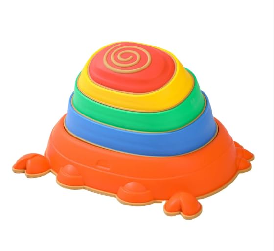 Kirumie Crab Stepping Stones For Kids, Non-Slip Plastic Balance River Stones For Kids, Promoting Children 'S Coordination Skills