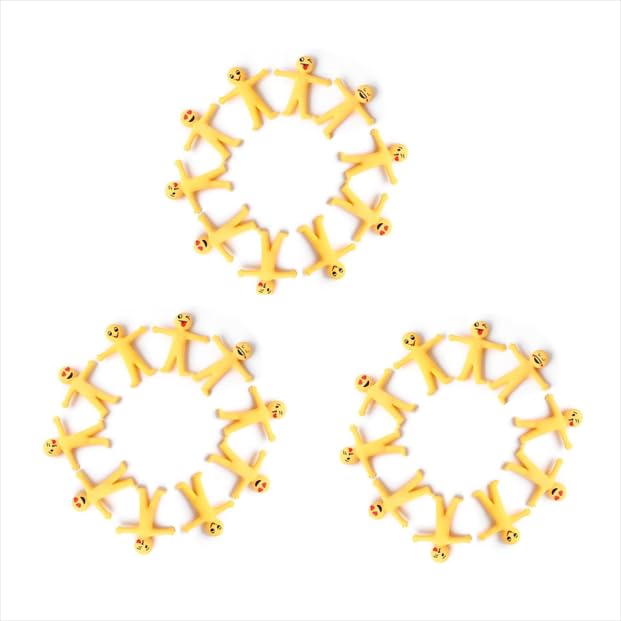 30 Pcs Stretchy Bendable Man, Stress Relief and Anti-Anxiety Squeeze Sensory for Sensory Motor Aids Games(Yellow)
