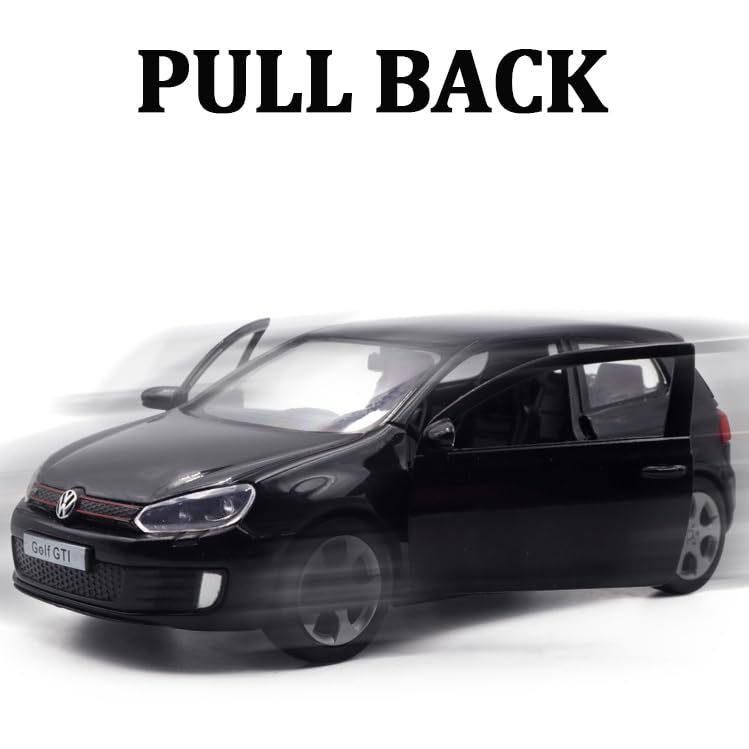 ERBADIHAGO Model Car Volkswagen Golf GTI Toy Car 1/36 Model Cars Metal Collect Car with Pull Back Toy Cars for Boys Children(Bla