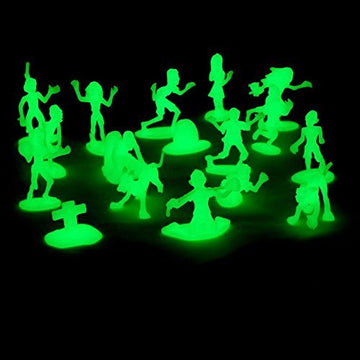Zombie Action Figures - 100 Glow In The Dark Figurines With 14 Unique Sculpts - Includes Zombies, Pets, Gravestones, And Humans - Encourages Imaginative Play, Great Party Favor Or Gift For Kids