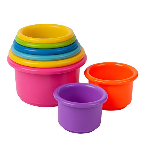 The First Years Stack Up Baby Cups, Bathtub Toys For Kids, 4.8 Ounce (Pack Of 8)