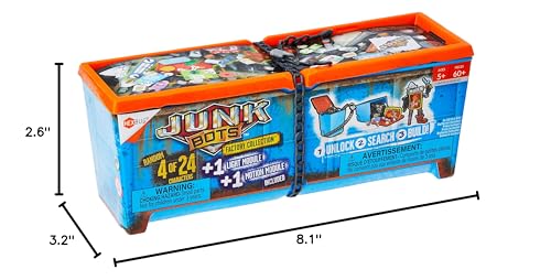 HEXBUG JUNKBOTS Industrial Dumpster Collection - 60+ Surprise Action Figures, Multicoloured, for Kids Ages 5+, Model 430-7680