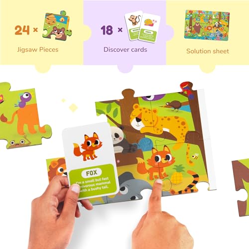 LoveDabble Search and Find Puzzle - Where is It? Jaunty Jungle | Toddler Puzzles Ages 3-5 | Animal Puzzle for Toddlers and Kids