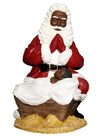 Ebony Treasures African American Santa Worships Jesus