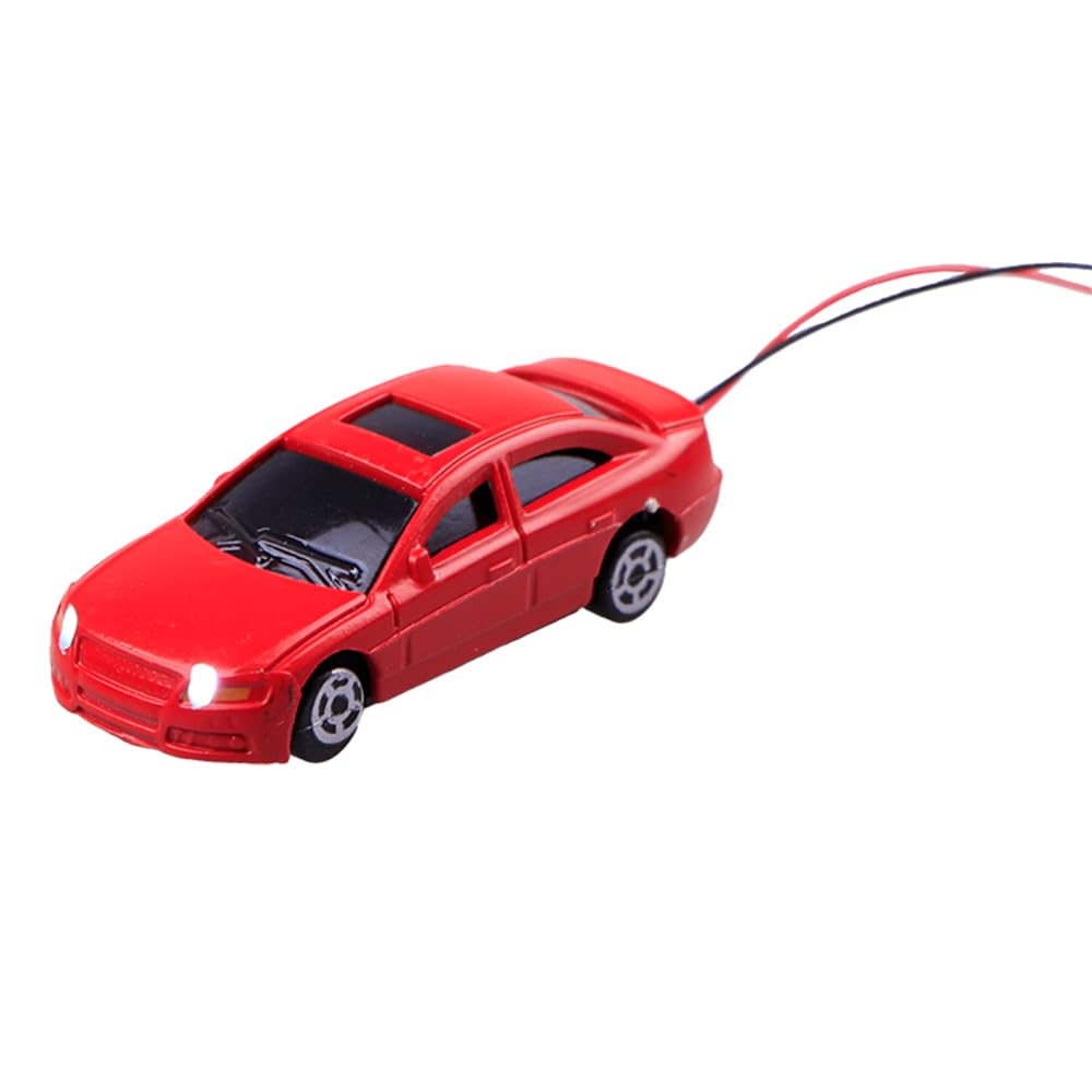 Szzijia 5Pcs 1:100 Ho Scale Model Led Lighted Car With 12V Front And Rear Lights For Building Train Layout