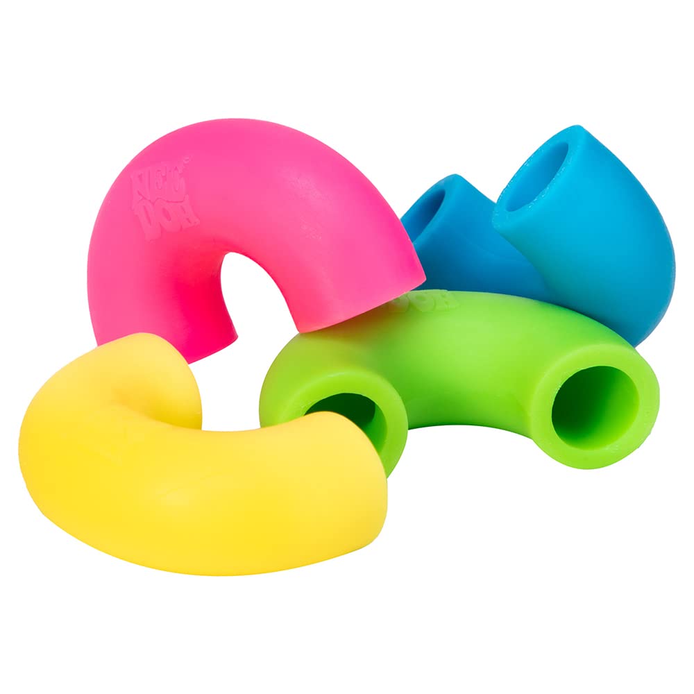 Schylling Needoh Mac 'N' Squeeze - Sensory Squeeze Toy - Contains 4 Squishy Noodles - 3' Wide - Color May Vary (Pack Of 1)
