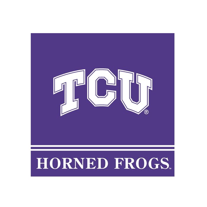 TCU Horned Frogs Luncheon Napkins - Officially Licensed - 12 7/8 x 12 7/8-2-Ply Thick Napkins with University Logo, 16 Pack by W