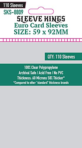 Sleeve Kings Euro Card Sleeves 59 X 92 Mm (4X110 Pack, 440 Sleeves)