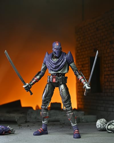 NECA TMNT The Last Ronin Ultimate Foot Bot 7" Action Figure, Black, Model 54334, Plastic, One Size
