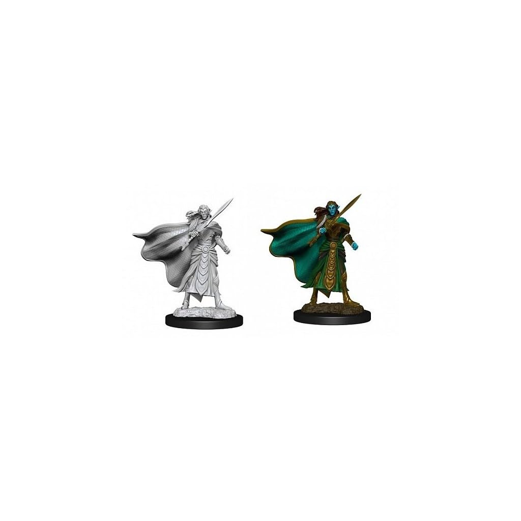 Magic: The Gathering Unpainted Miniatures: Elf Fighter & Elf Cleric