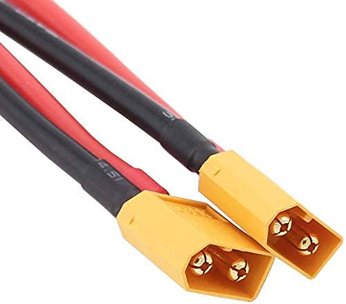 FLY RC 2Pack XT60 Male Connector Plug to 4mm Banana Plugs Battery Charge Lead Adapter Cable for RC Helicopter Quadcopter XT60 Li