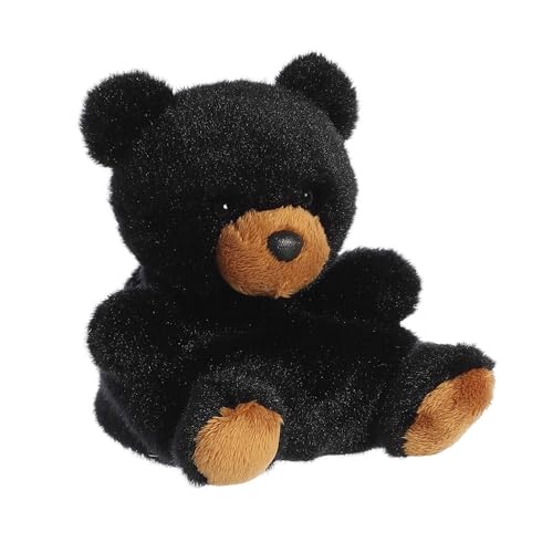 Aurora Adorable Palm Pals Sleepy Bear Stuffed Animal - Pocket-Sized Fun - On-The-Go Play - Black 5 Inches
