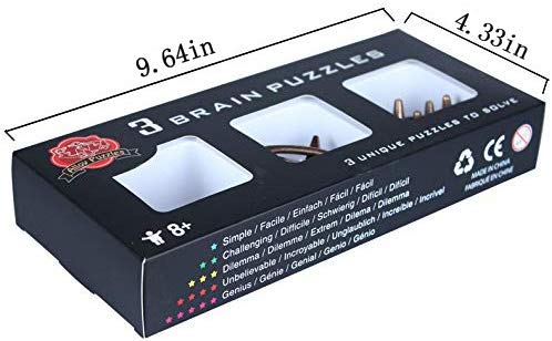 Brain Teaser Puzzle for mature-themeds Puzzles Metal Hole Lock mature-themed Educational Toy Jigsaw IQ Puzzle (Ferrous)