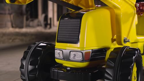 Rolly Toys Cat Construction Pedal Tractor: Front Loader Tractor With Detachable Trailer, Youth Ages 2.5+ , Yellow