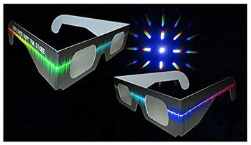 Rob's Super Happy Fun Store 3D Glasses - Rave Waves - 50 Pair Paper Glasses - See Colorful Rainbows Around Points of Light Perfect for Festivals Holiday Lights Parties