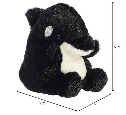 Aurora® Juneau Orca™ Stuffed Animal - Mini 5" - Black - Polyester - Pocket-Sized Collectible