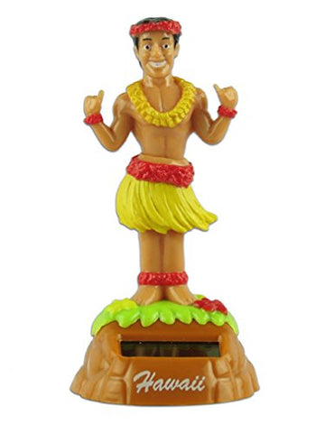 KC Hawaii Shaka Hula Man Solar Dashboard Doll - Multicolored Fun Car Accessory for Hula Lovers