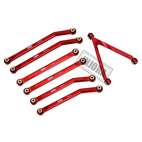 INJORA CNC High Clearance Chassis Links Set,Skid Plate and Steering Rod Tie Links Set for Axial SCX24 Bronco C10 JLU 1/24 RC Cra