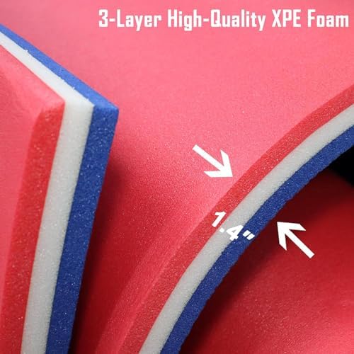 HOMEER Water Floating Pad, 11x5 FT Floating Mat 3-Layer Floating Foam Pad Lily Pad Floating Mat for Swimming Pool, Beach, Lake(B