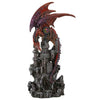 Pacific Giftware Guardian Dragon Protecting Castle With Rhinestone Rock Crystal Tabletop Decor Collectible Figurine Gift (12.75'