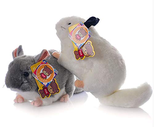 Cute Rabbit 12 Inch Chinchilla Plush Toy Stuffed Animal Toy Plush Animal Doll (White)