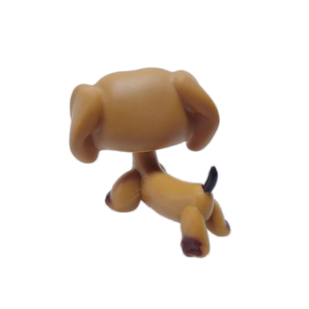 Litaofa Mini Rare Pet #139 Brown Dachshund Dog Green Eyes Freckles Puppy Action Figures Toys