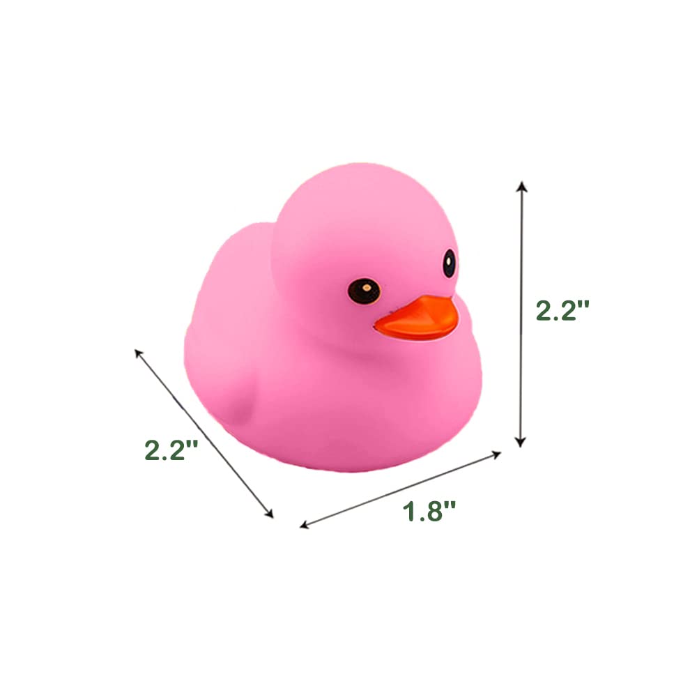 16Pcs Pink Rubber Duck Kids Bath Duck Toys ,Squeak Rubber Ducks In Bulk Rubber Ducks Baby Shower Duck Decorations Party Favors (2.2’’)